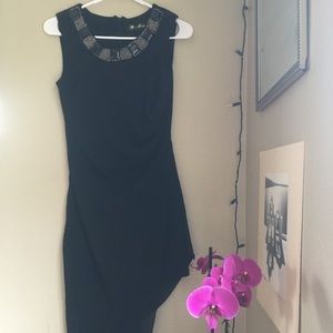 Black asymmetrical cocktail dress